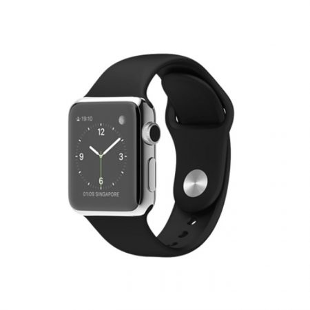 Apple Watch 38mm Stainless Steel Case with Black Sport Band MJ2Y2