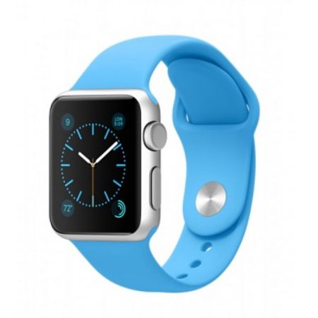 APPLE WATCH SPORT 38MM SILVER ALUMINUM CASE WITH BLUE SPORT BAND MJ2V2