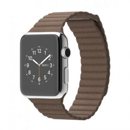 Apple Watch Mj402 - 42mm Stainless Steel Case with Light Brown Leather Loop