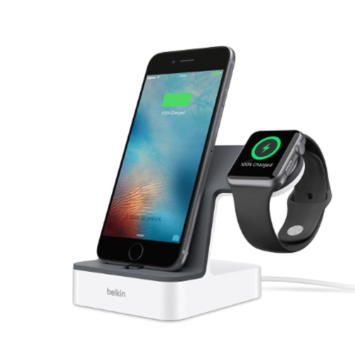 PowerHouse Charge Dock for Apple Watch + iPhone - White